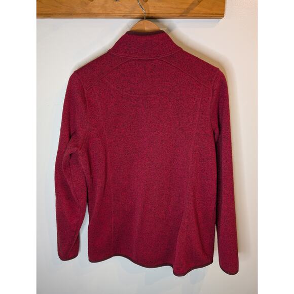L.L.Bean Burgundy Red Fleece Jacket Full Zip Soft Cozy Fall Large Regular - Picture 3 of 7